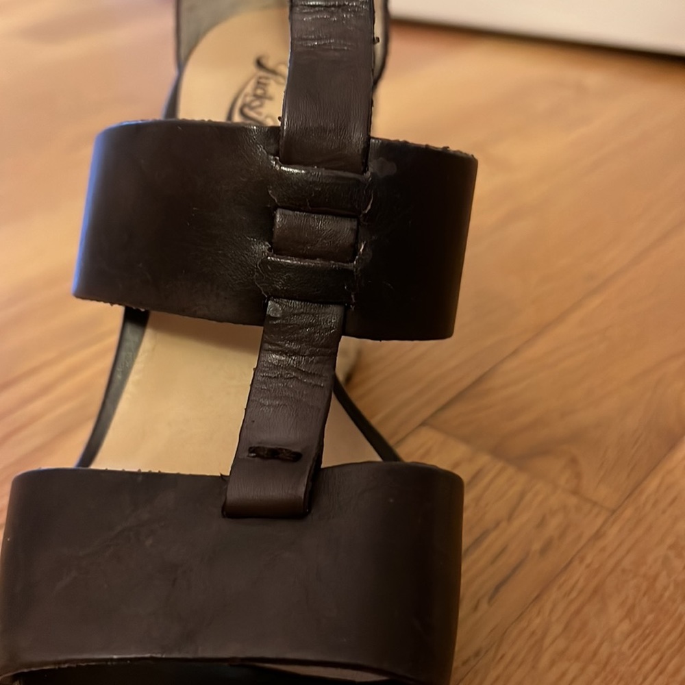 Lucky Brand, espadrille, wedge, chocolate, brown leather - Picture 6 of 6